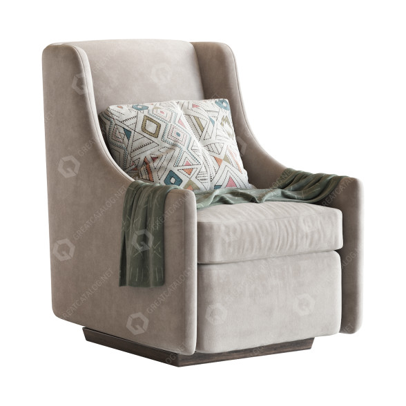 Sessel West Elm Graham Glider Beige 3D-Modell