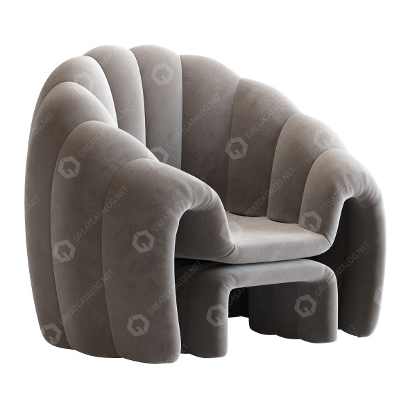 Крісло Asnaghi Shell Gray 3D модель