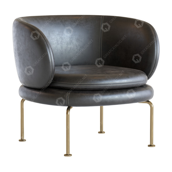 Armchair Sebastian Herkner Soava Black 3D model