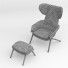 Sessel und Ottomane Cassina Textile - osama.abdelrazzik