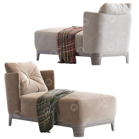 Chaise Longue Meridiani Keeton Modelo 3D