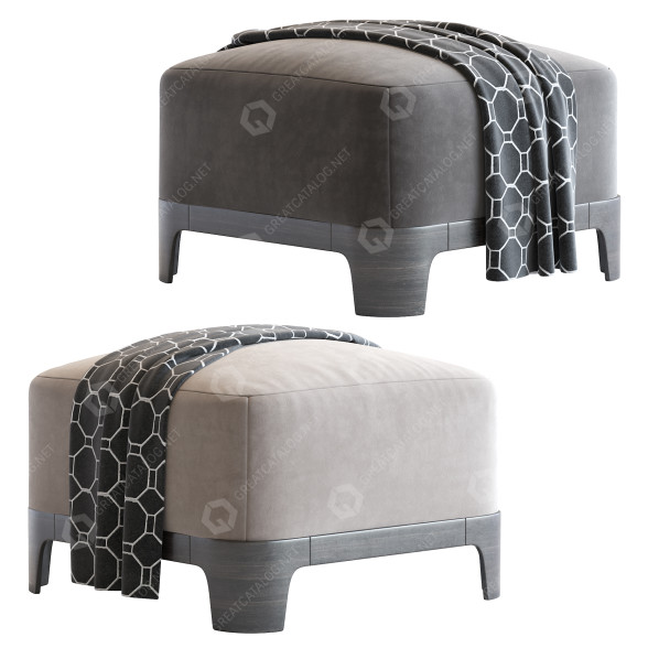 Пуф Meridiani Keeton Beige 3D модель