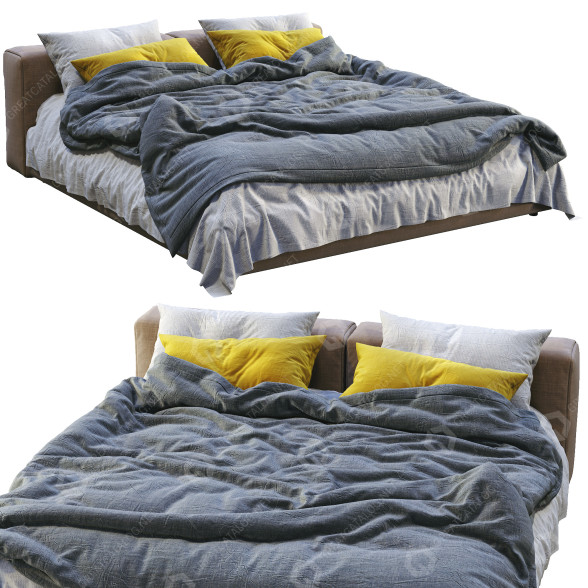 Ліжко Cappellini Superoblong Beige 3D модель
