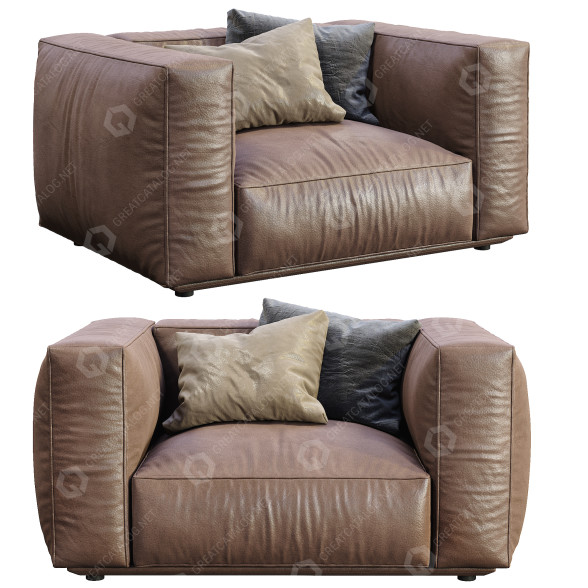 Fotel Arflex Marechiaro Leather Brown model 3D