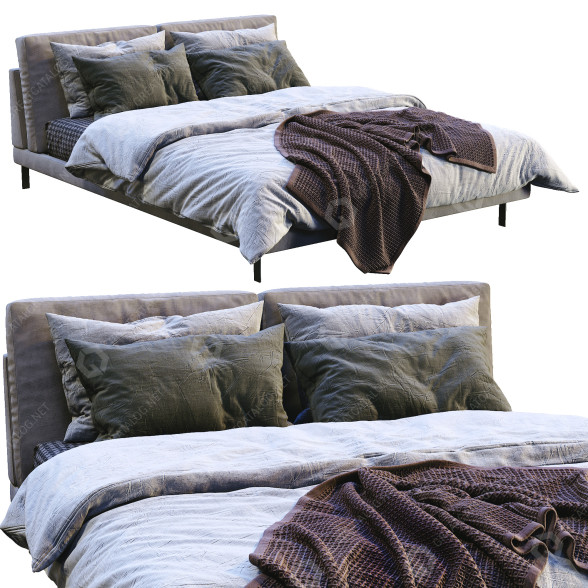 Lit Alivar Lady B Beige modèle 3D