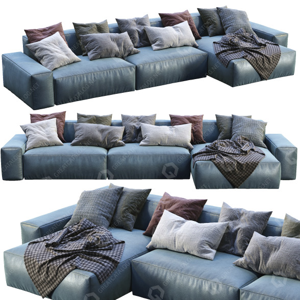 Sofa Jesse Leather Daniel 1 model 3D