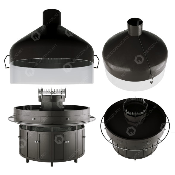 Grillen Round 3D-Modell