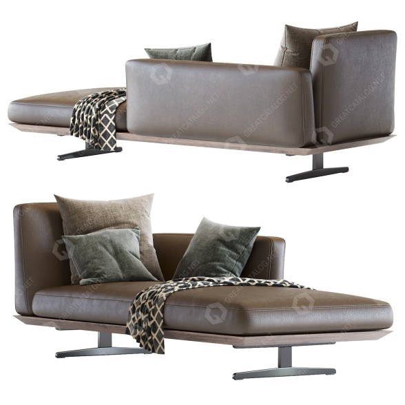 Couch Flexform Evergreen Brown 3D model