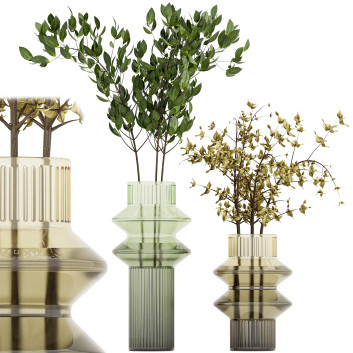 Вази Aswan Glass Set with Plants