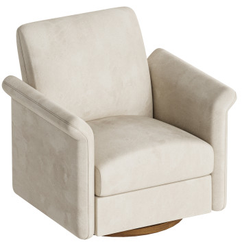 Armchair  Suede Swivel Accent 3D model