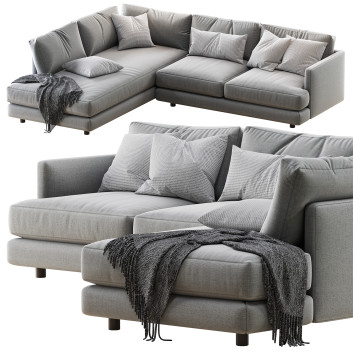 Диван West Elm Haven 2-Piece Terminal Chaise Sectional 3D модель