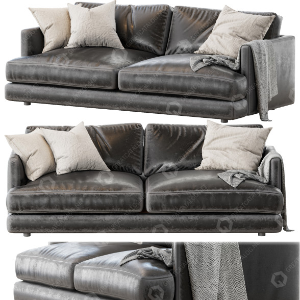 Sofa West Elm Haven 84 Black 3D-Modell