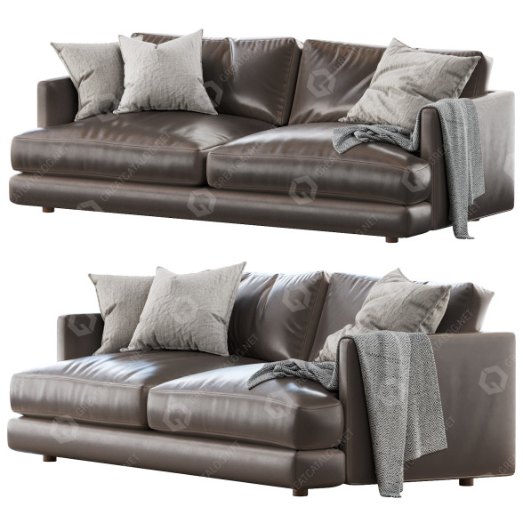 Диван West Elm Haven 84 Brown 3D модель