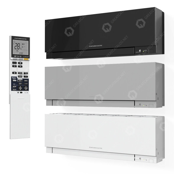 Air Conditioner Mitsubishi MSZ-EF25VGKW, MSZ-EF25VGKS, MSZ-EF25VGKB 3D ...