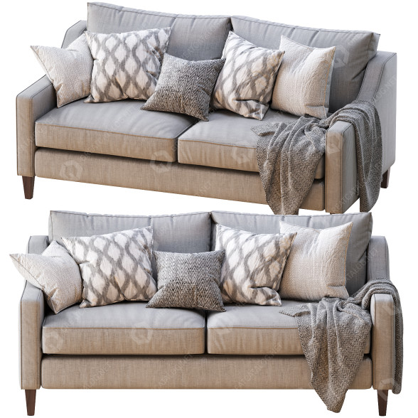 Диван West Elm Paidge Beige 3D модель
