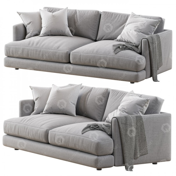 Sofa West Elm Haven 84 Gray 3D-Modell