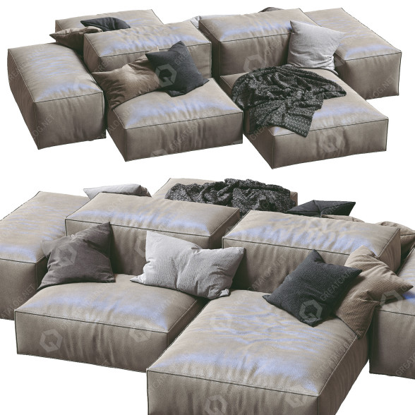 Sofa Living Divani Extra Wall Leather 3D-Modell