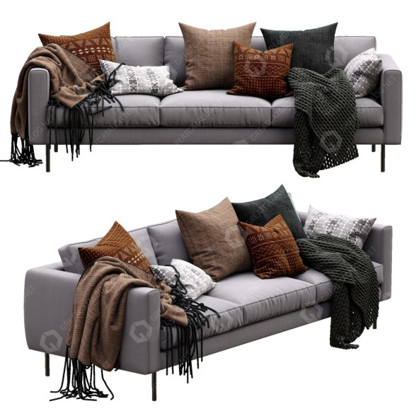 Sofa Moooi Boutique Gray 3D-Modell