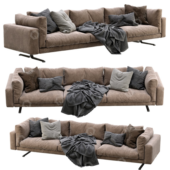 Диван Living Divani Floyd Hi Brown 3D модель