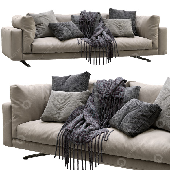 Диван Living Divani Leather Floyd Hi 3D модель