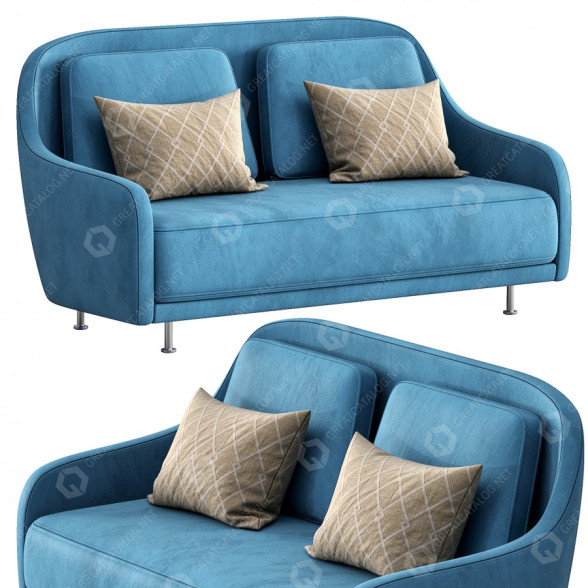 Sofa Gallotti&Radice Audrey Blue model 3D