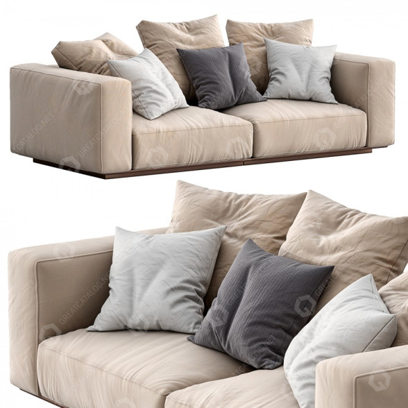 Sofa Flexform Grandemare Beige 3D-Modell