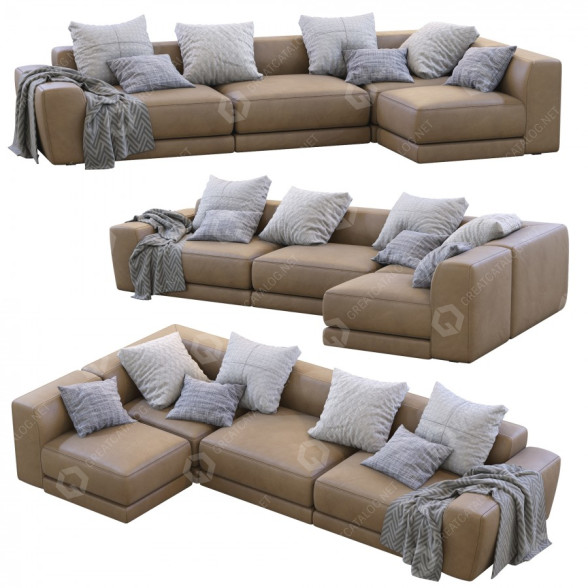Sofá Jesse Leather Pasha 6 Modelo 3D