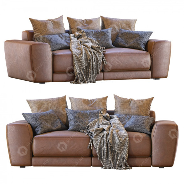 Диван Jesse Pasha 1 Leather 3D модель