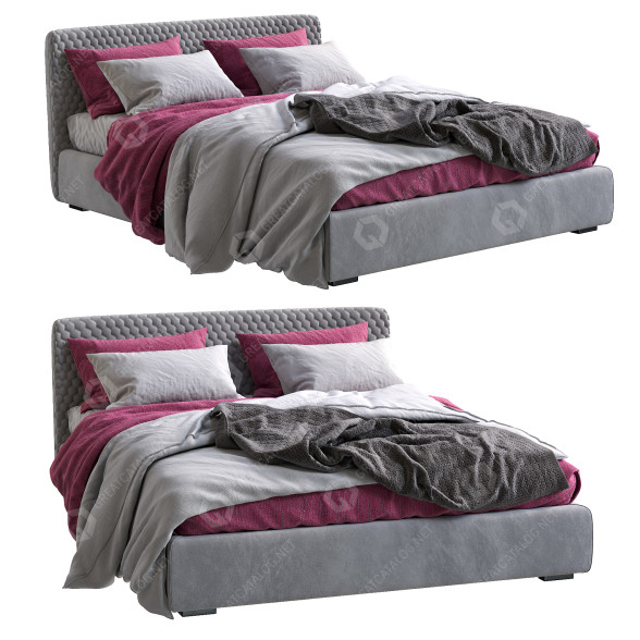 Lit Bolzan Corolle Gray modèle 3D