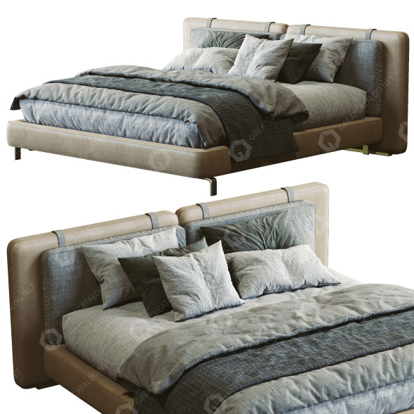Ліжко Minotti Tatlin Soft Beige 3D модель