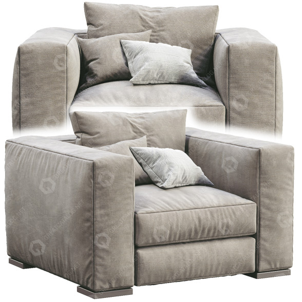 Fauteuil Jesse Arthur Beige modèle 3D