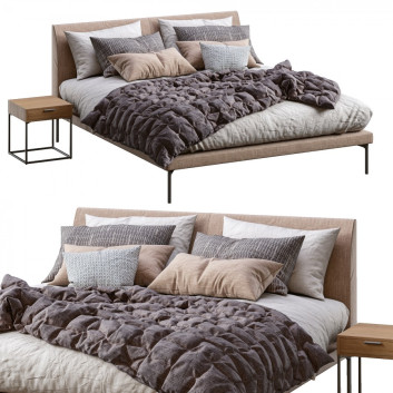 Ліжко та тумбочки Zanotta Talamo Beige