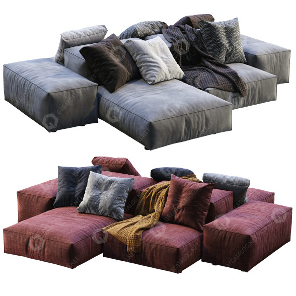 Sofa Living Divani Extra Wall (2 Color Version) model 3D