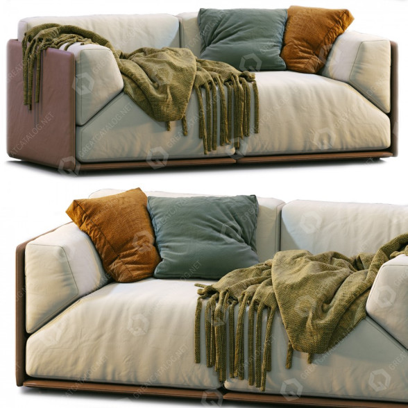 Sofa Meridiani Bacon Leather 3D-Modell