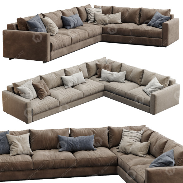 Sofa Ferlea Simple (2 Color Version) model 3D