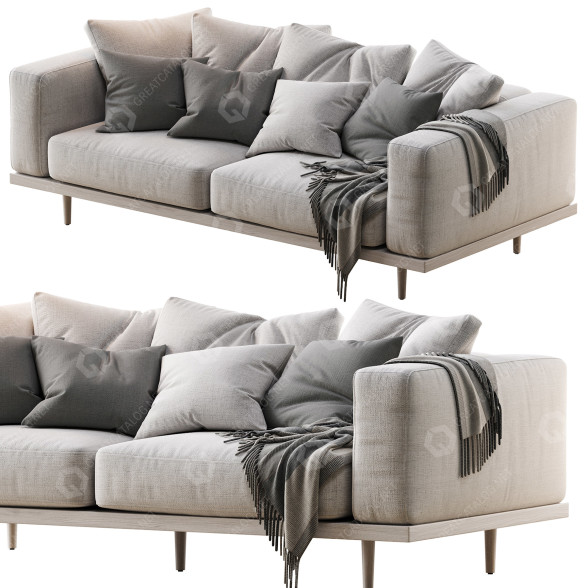 Sofa West Elm Sofa 84 Beige 3D-Modell
