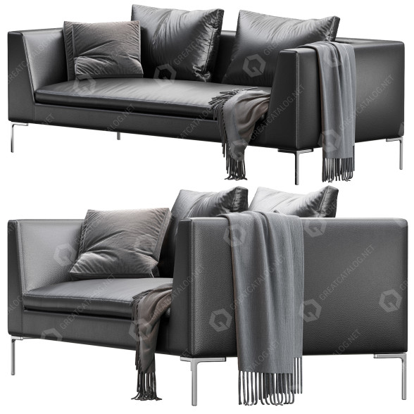 Диван B&B Italia Charles Leather 3D модель