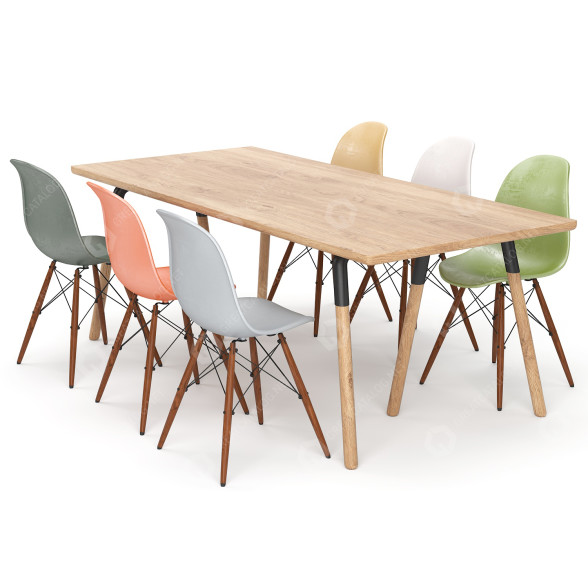 Mesa y sillas Dining Set 06 Modelo 3D