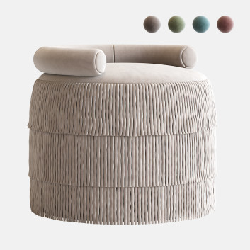 Пуф 1stDibs 21st Century Beth Fringes Cotton Velvet