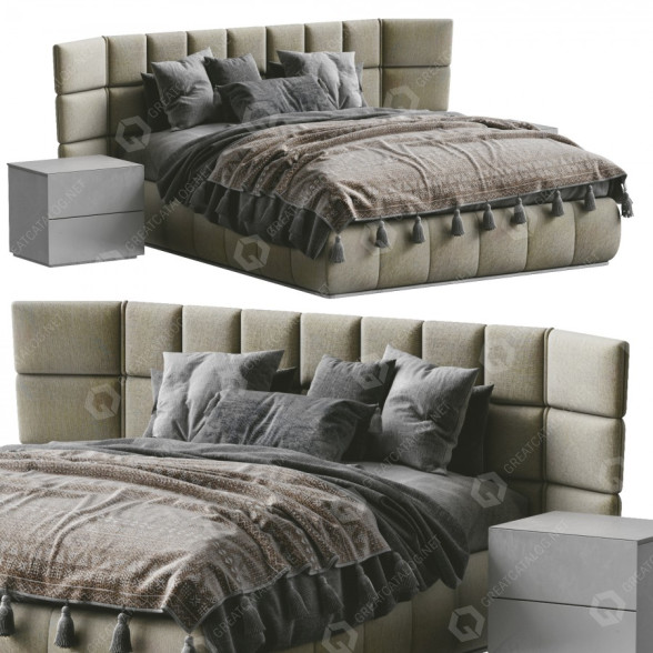 Bed and Bedside Tables Felis Gaber 3D model