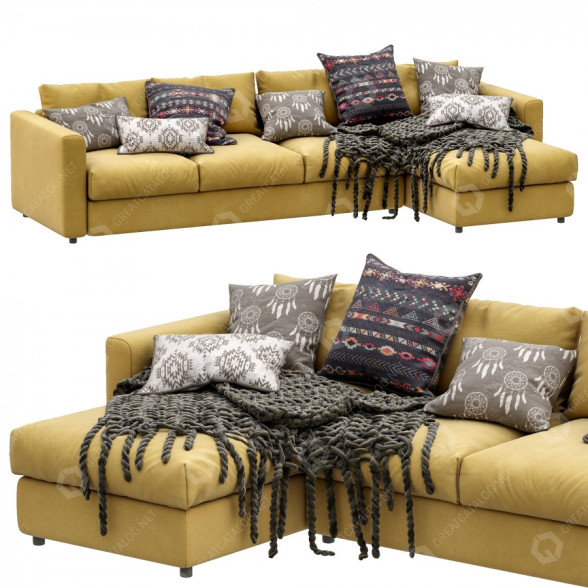 Sofa IKEA Vimle Yellow 3D model