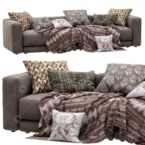 Sofa Montauk Sofa Lewis Brown 3D-Modell