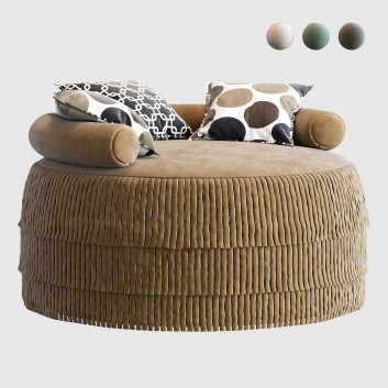 Pouf 1stDibs 21st Century Beth Cotton Velvet