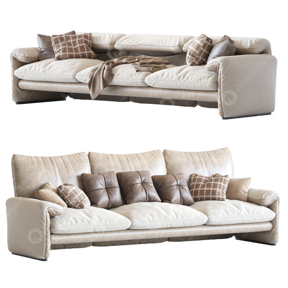 Sofa Cassina Maralunga 4 model 3D