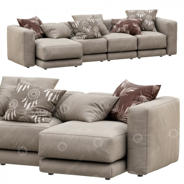Диван Montauk Sofa Lewis Beige 3D модель