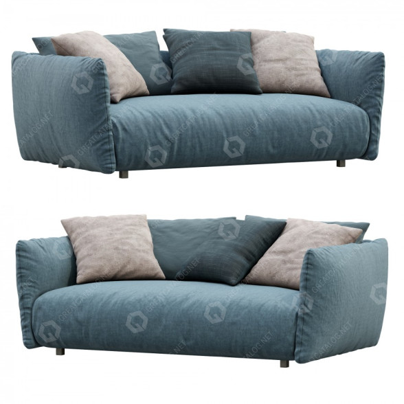 Диван Meridiani Scott Blue 3D модель