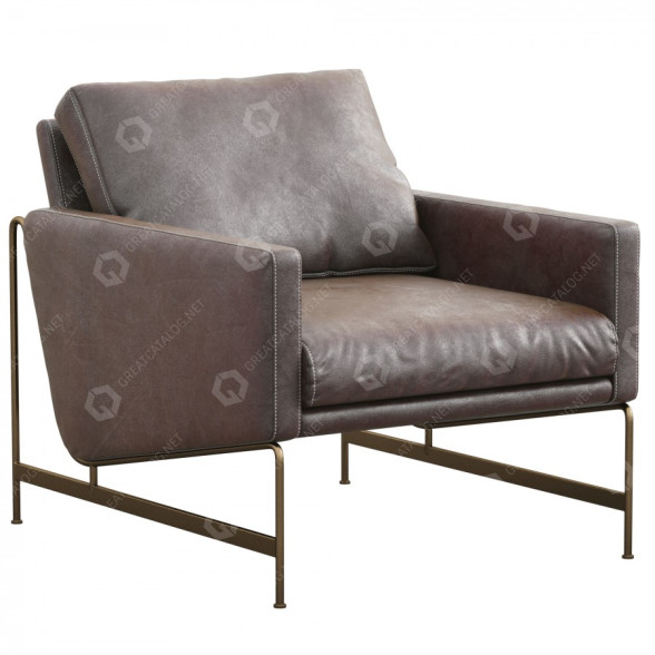 Fauteuil Coco Republic Clement Leather modèle 3D
