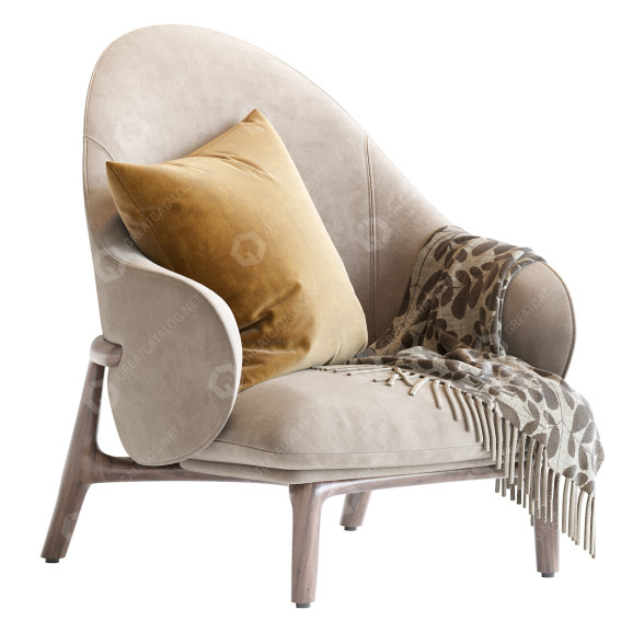 Sessel Artisan Mela Beige 3D-Modell