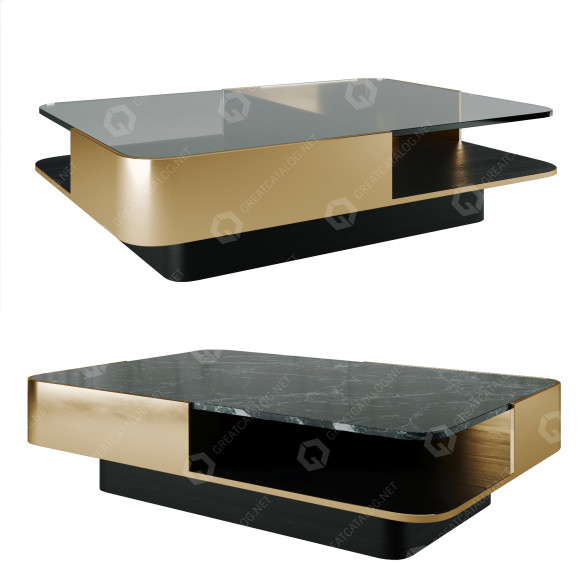 Stolik kawowy Red Edition Rectangular model 3D