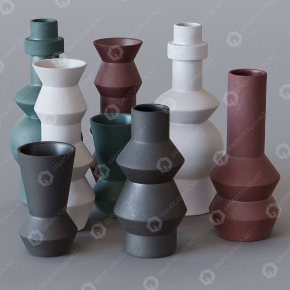 Вази West Elm Ceramic Totem 3D модель